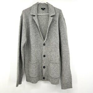 New Express Gray Wool Blend Button Front Chunky Knit Cardigan Men's XL